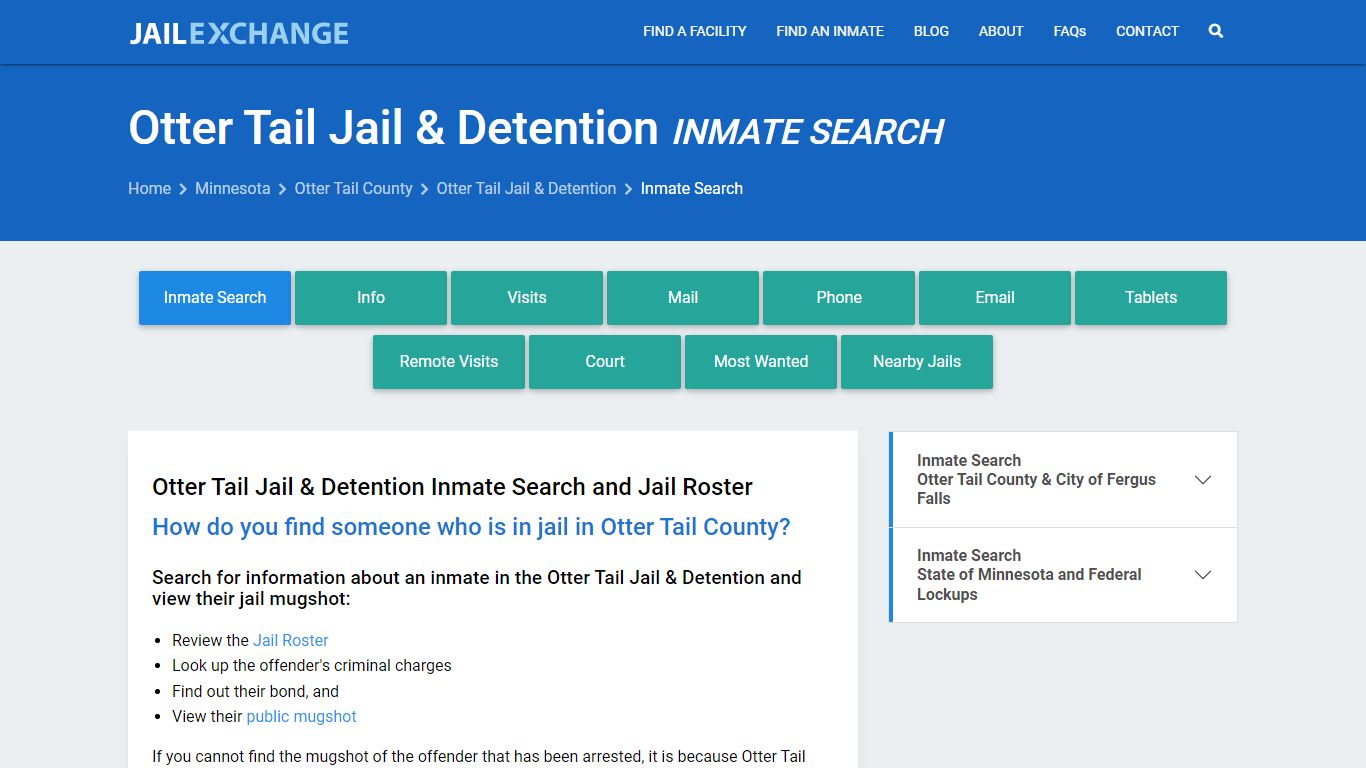 Otter Tail Jail & Detention Inmate Search - Jail Exchange